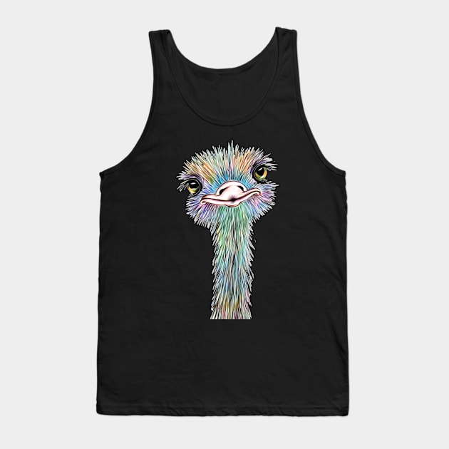 Goofy Colorful Ostrich For Ostrich Lovers Tank Top by xena